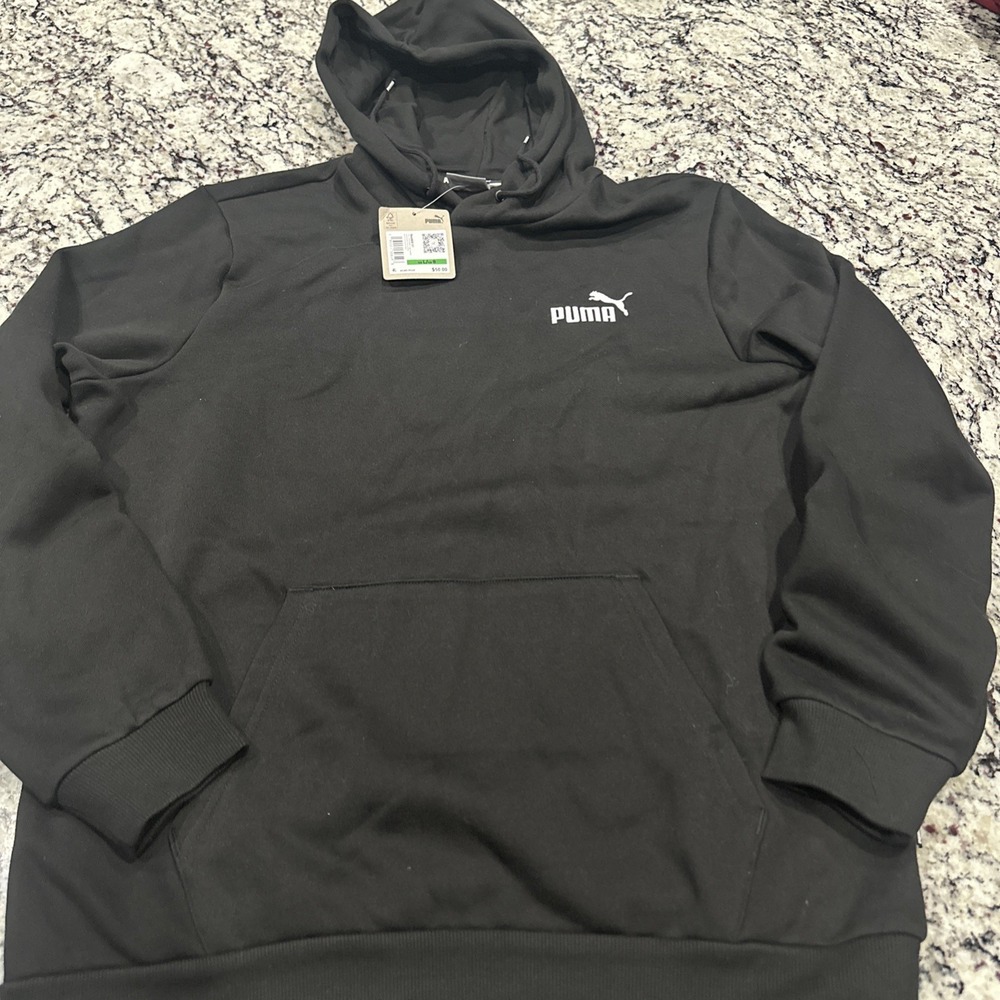 *NEW* MEN PUMA Classic Small Logo Essential Pull Over Hoodie Black (846808 51)👍